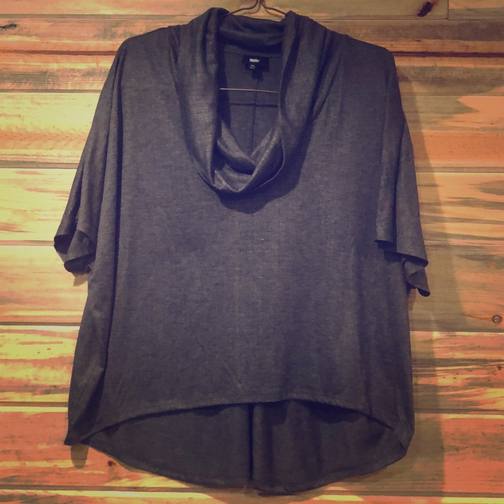 Cowl Neck Dolman Sleeve Hi-Lo Top